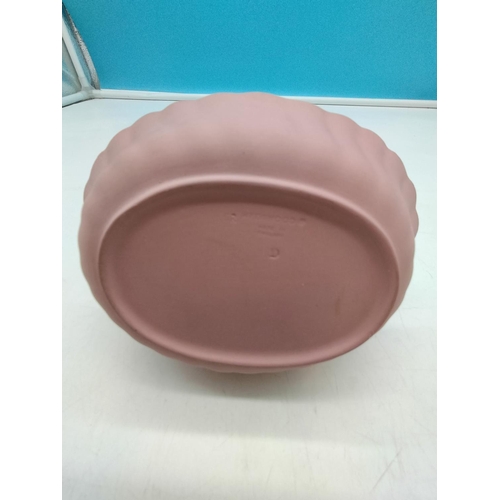 145 - Wedgwood Pink Jasper Basket. 9cm High, 15cm x 11cm.