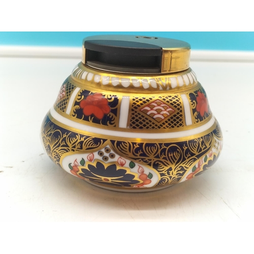 15 - Royal Crown Derby Old Imari Pattern 1128 Table Lighter 9cm Diameter x 6.5cm (h)