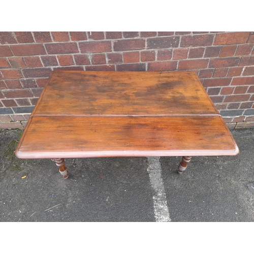 160A - Pembroke Oak Drop Leaf Table with One Drawer and Turned Legs. Missing Castors.  69cm High, 100cm x 1... 