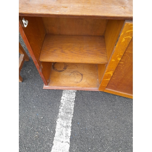 185A - Wooden Stool plus a One Shelf Cabinet (61cm high, 49cm x 29cm). Collection Only.