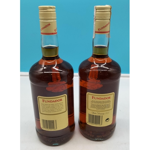 196 - 2 x 100cl Bottles of Brandy De Jerez Fundador.