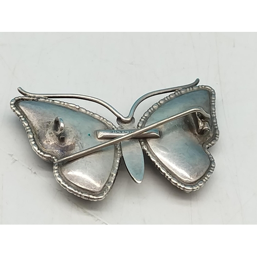 217 - Silver Butterfly Brooch.