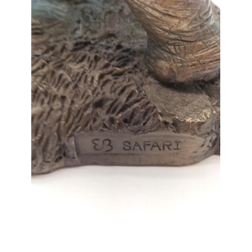 279 - EB Safari Bronze Effect Model of an Elephant. 19cm high, 29cm long.