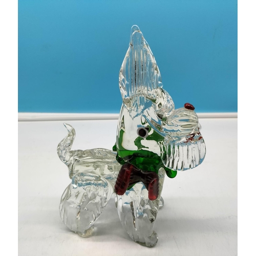 280 - Murano Glass Model of a Terrier Dog. 24cm high, 19cm long.