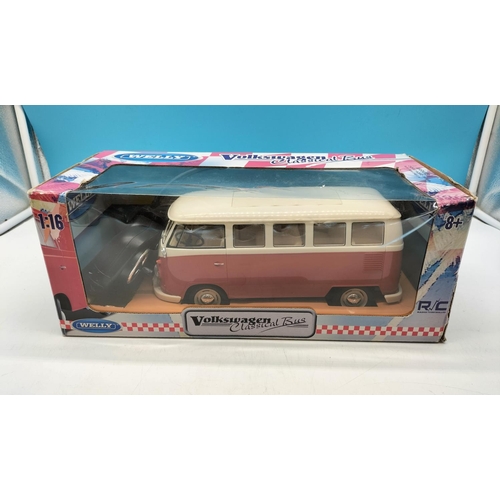 291 - Boxed Welly 1:16 Scale VW T1 Radio Controlled 1963 Camper Van.