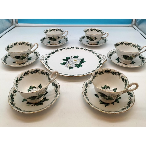 337 - Royal Albert 'Lady Clare' Bone China Cups and Saucers (6) plus Bread and Butter Plate.