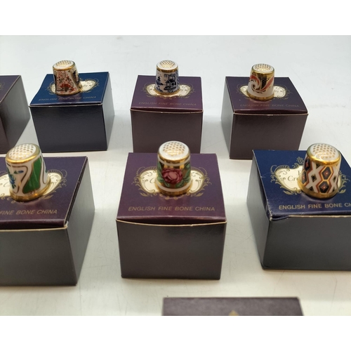 343 - Collection of Royal Crown Derby Collectable Thimbles. Numbers 1-9, 11,12, 14 and 15 plus 2 Other Set... 