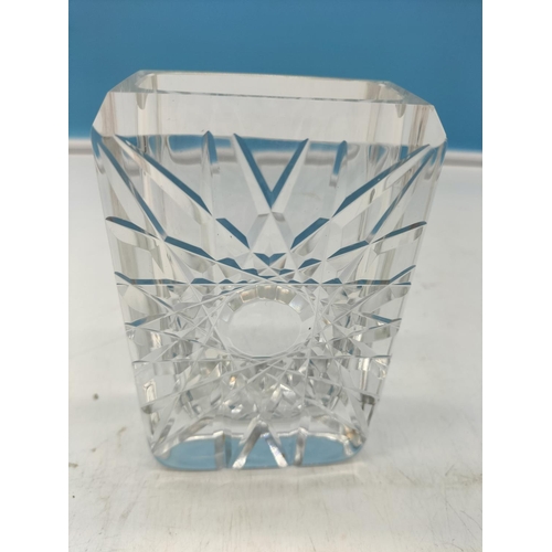 406 - Vintage Skruf Crystal Glass 13cm Vase. Signed to Base Edenfalk.