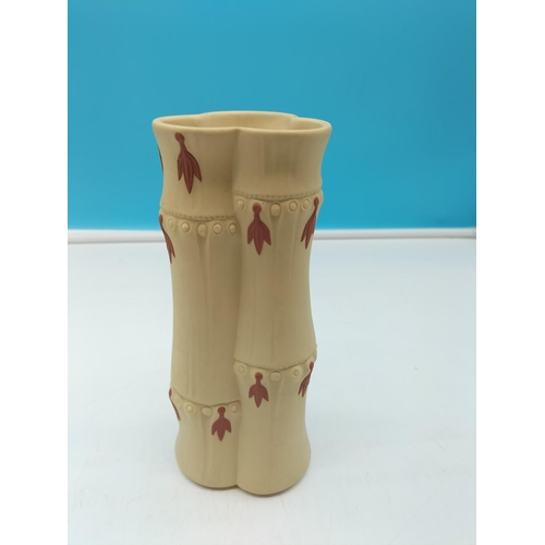 413 - Wedgwood Primrose/Yellow Jasper Bamboo 20cm Vase.