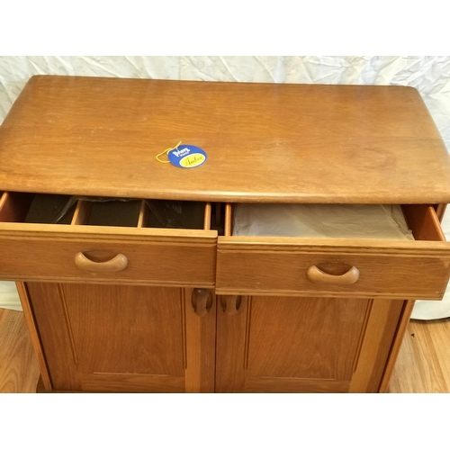 428 - Priory Waxed Amber Side Server, 2 Drawers Over 2 Cupboards with 1 Shelf. 77cm High, 93cm x 44cm. Col... 