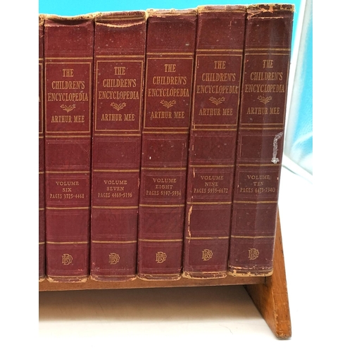 444 - Children's Encyclopedia Books Volumes 1-10 by Arthur Mee with Book Stand.