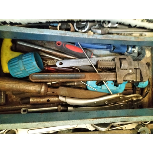 461 - Blue Cantilever Toolbox with Contents to include Spanners, Grips, etc. Collection Only.