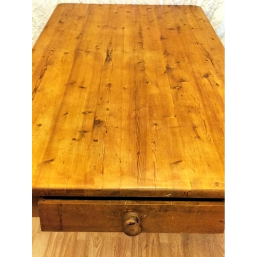 5 - Large Pine Farmhouse Table. 77cm High, 182cm x 92cm. Collection Only.