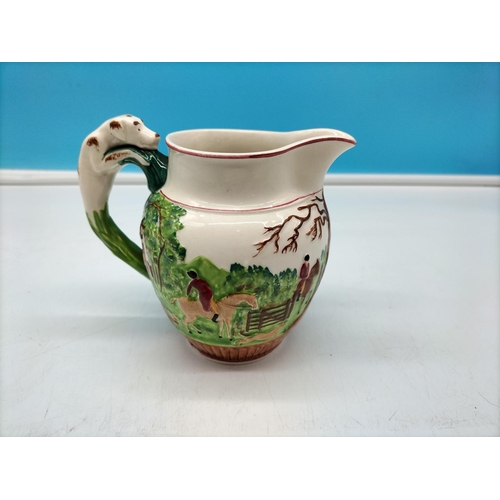 547 - Wedgwood 'Dye Ken John Peel' 12cm Jug with Dog Handle.