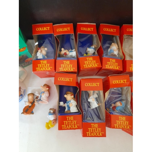 588 - Large Collection of Tetley Tea Folk, Tetley Tea Folk Houses and Mugs. Mostly Boxed.