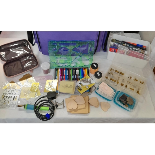 606 - Collection of Craft Ware Items to include Large Bags, Drawing Pens, Pencils, etc.