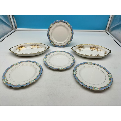 702 - Royal Albert Oval Dishes (2) in the 'Antoinette' Pattern, Seconds (22cm x 13cm) plus 4 x Royal Alber... 