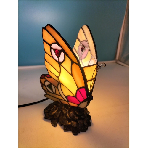 729 - Tiffany Style Butterfly Lamp W/O. 20cm High x 15cm.