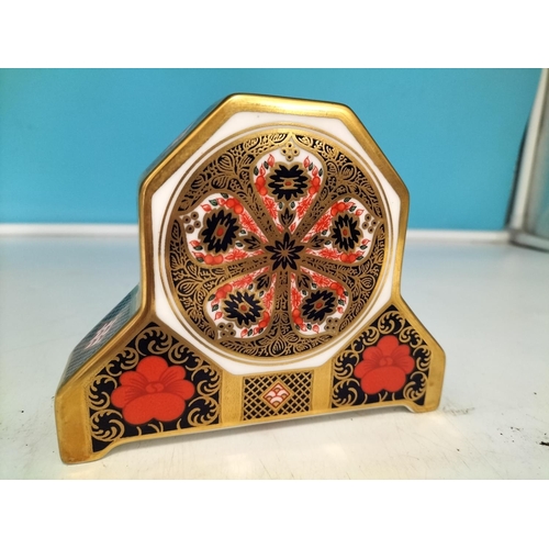 8 - Royal Crown Derby Old Imari Pattern 1128 Mantle Clock 13 x 3 x 10.5cm (h)