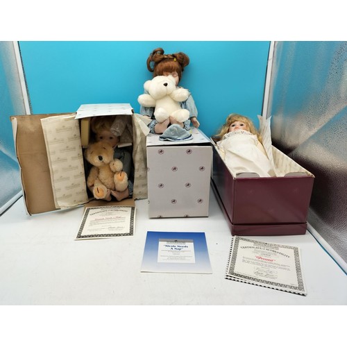 436 - Boxed Ashton Drake Porcelain Dolls (3) plus Boxed Edwin Knowles 32cm Porcelain Headed Chen Doll with... 