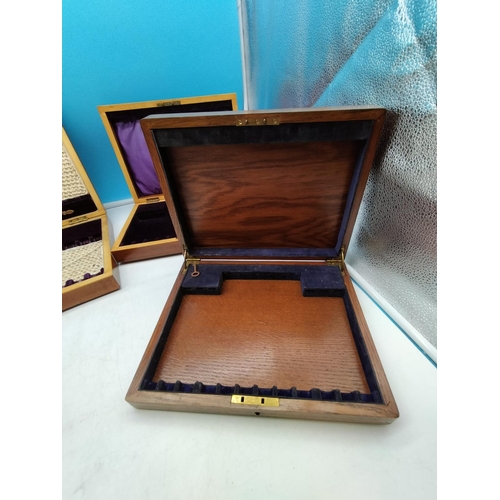 205A - Vintage Wooden Cutlery Boxes (4). Largest 35cm x 26cm.