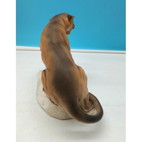 30 - Beswick Figure of a Puma on a Rock. 21cm High x 30cm Long.