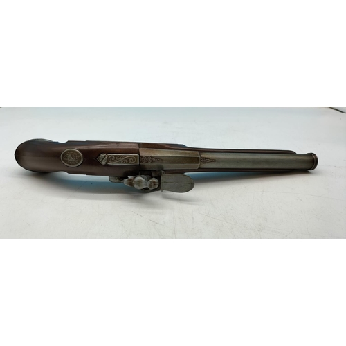 358 - Replica Flintlock Pistol. 37cm Long.