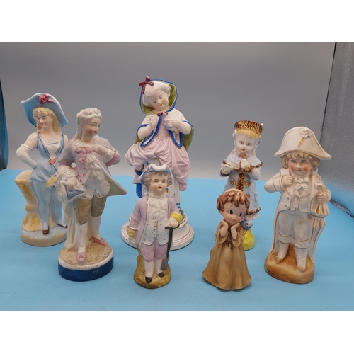 631 - Mixed Collection of Continental Bisque and Porcelain Figures.