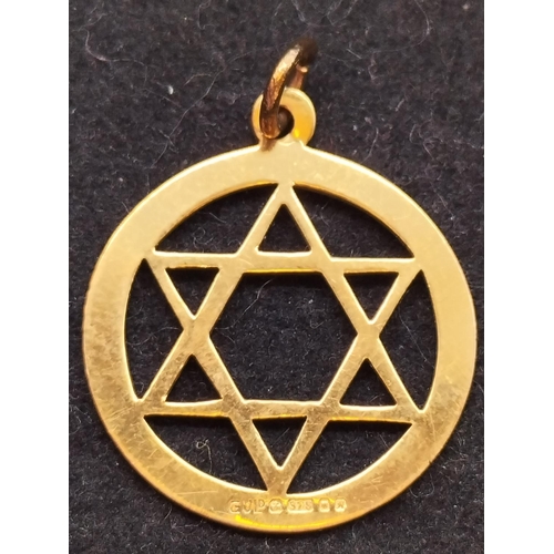 647 - 375 9ct Gold 'Star of David' Pendant.