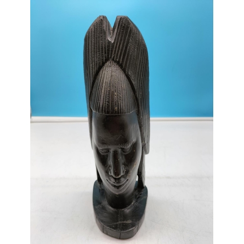 687 - Vintage African Ebony Head 33cm x 12cm.