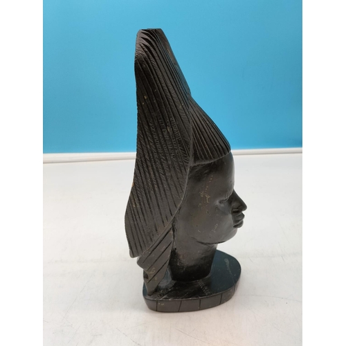 687 - Vintage African Ebony Head 33cm x 12cm.