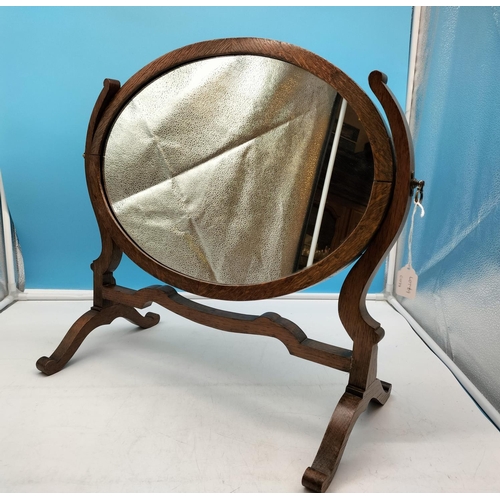 689 - Vintage Wooden Framed Table Topped Mirror. 54cm x 48cm. Collection Only.