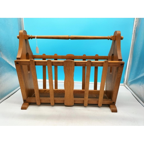 690 - Vintage c 1970's Wooden Magazine Rack. 52cm x 40cm x 20cm.