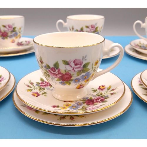 704 - Royal Grafton 18 Piece Part Tea Set with a Floral Decoration.