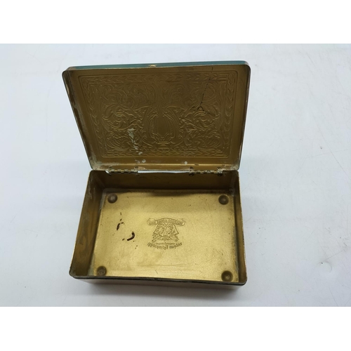 85 - Brass Art Nouveau Design 'State Express' Cigarette Box. 4cm High, 11cm x 8cm.