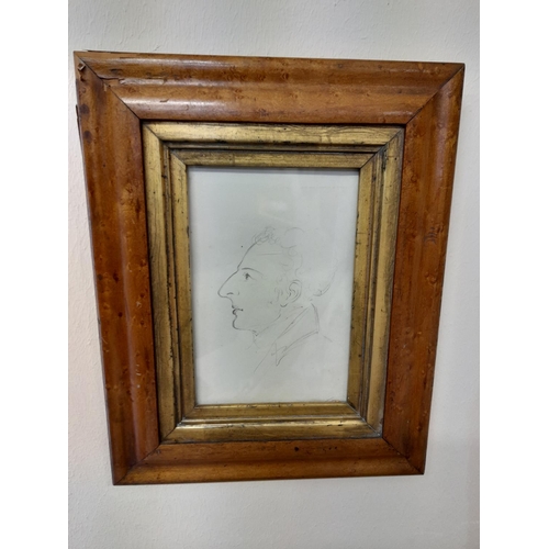 55A - Framed 19th Century Pencil Portrait of a Georgian Gentleman, possibly Sir Arthur Wellesley Duke of W... 