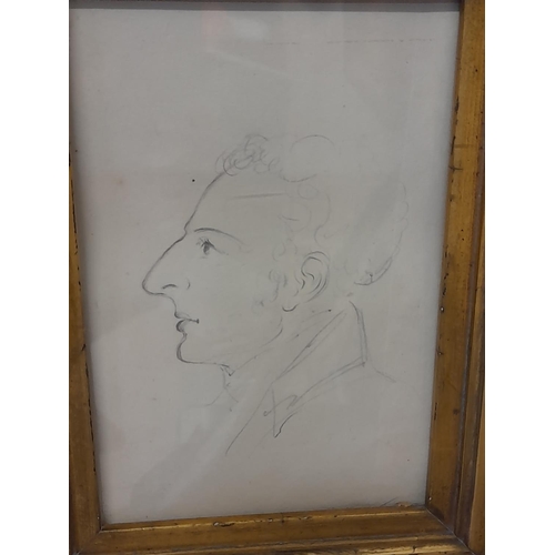55A - Framed 19th Century Pencil Portrait of a Georgian Gentleman, possibly Sir Arthur Wellesley Duke of W... 