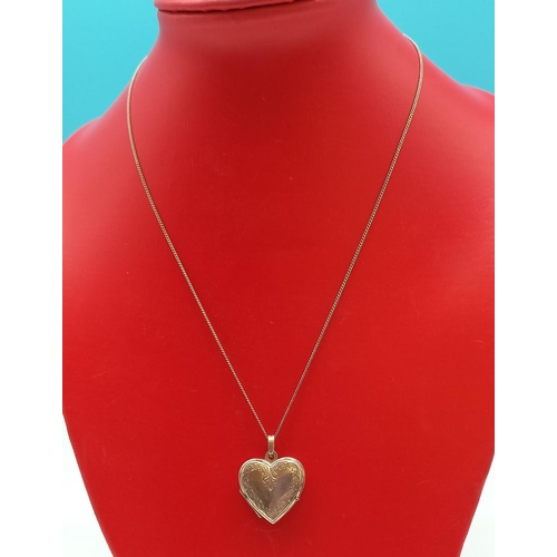 45B - 925 Silver Necklace with White Metal Heart Pendant.