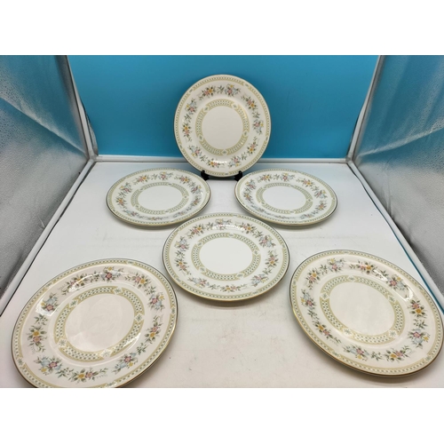 65B - Minton 27cm Dinner Plates (6) in the 'Broadlands' Pattern.