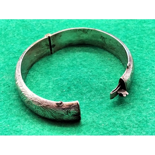 74 - Vintage CPS Silver Hallmarked Bangle. Safety Chain Missing 22g