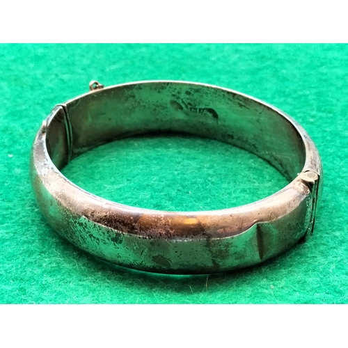74 - Vintage CPS Silver Hallmarked Bangle. Safety Chain Missing 22g