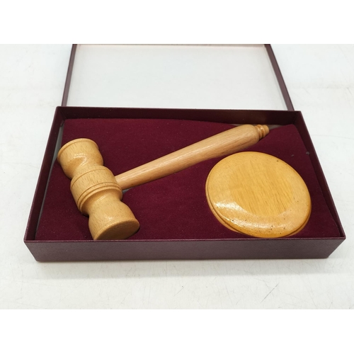 9 - Gavel and Block in Box. Foam Perished.