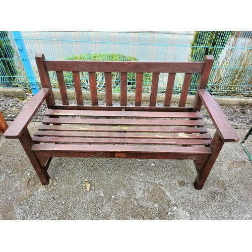 35 - Wooden Garden Bench. 84cm High, 129cm x 57cm. Seat Height 42cm. Collection Only.