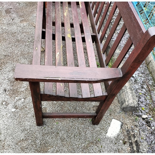 35 - Wooden Garden Bench. 84cm High, 129cm x 57cm. Seat Height 42cm. Collection Only.