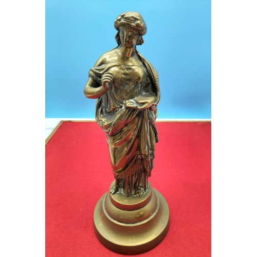 2 - Large Brass Figure of a Classical Grecian Lady. 36cm Tall.