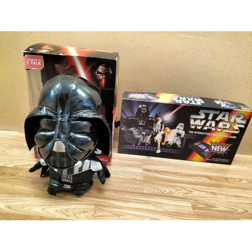 14 - Star Wars Interactive Video Board Game plus Boxed Disney Talking Plush Star Wars Darth Vader Figure.... 