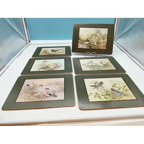 100 - (723) - Boxed Set of 6 Cloverleaf 'British Birds' Laminated Placemats. 28cm x 20cm