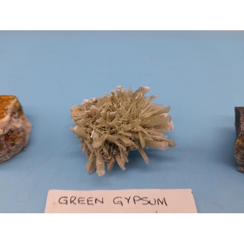 87 - (620) - Collection Of Five Minerals To Include Bitumen, Green Gypsum, Pyrarieraite, Marble With Fors... 