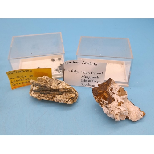 107 - (732) - Collection of 6 Pieces of Minerals and Fossils to include Garnet, Topanalite, Pyromorphite, ... 