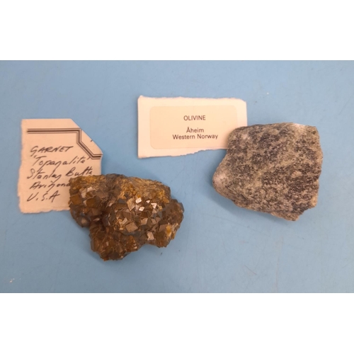 107 - (732) - Collection of 6 Pieces of Minerals and Fossils to include Garnet, Topanalite, Pyromorphite, ... 